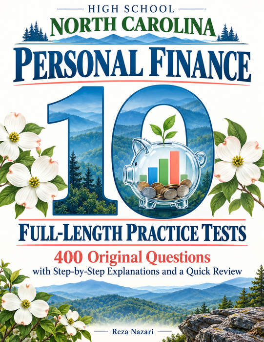 10 Full-Length North Carolina Personal Finance Practice Tests cover