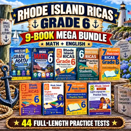 Rhode Island RICAS Grade 6 Math & ELA Mega Bundle cover