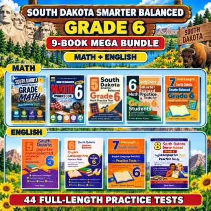 South Dakota Smarter Balanced Grade 6 Math & ELA Mega Bundle cover