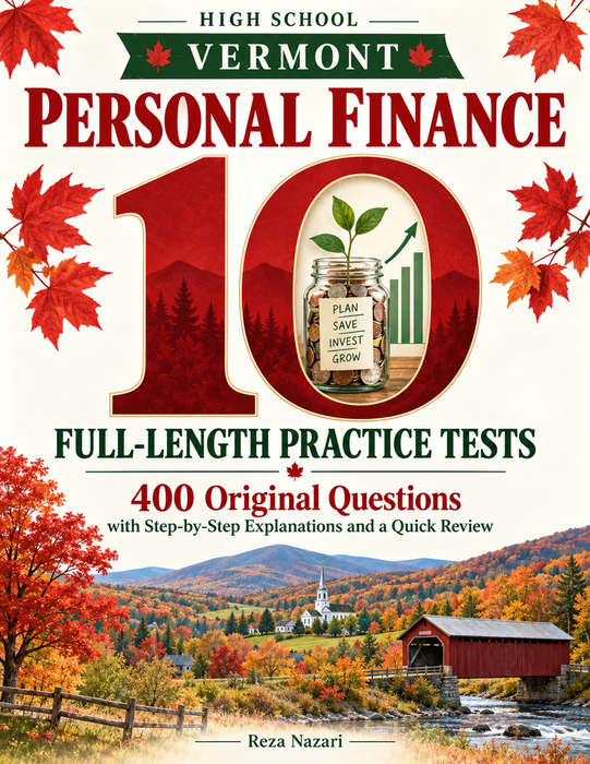 10 Full-Length Vermont Personal Finance Practice Tests cover