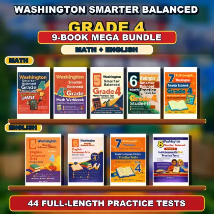 Washington Smarter Balanced Grade 4 Math & ELA Mega Bundle