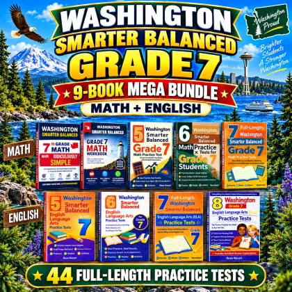 Washington Smarter Balanced Grade 7 Math & ELA Mega Bundle