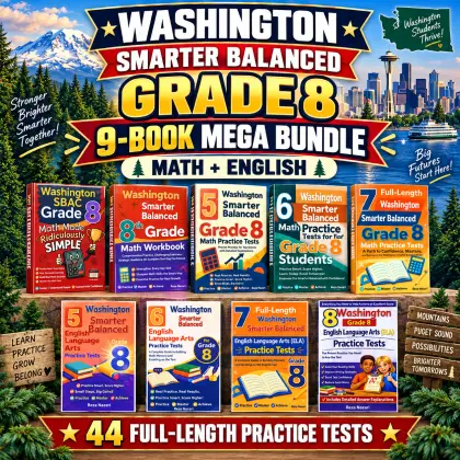 Washington Smarter Balanced Grade 8 Math & ELA Mega Bundle