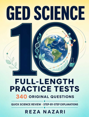 10 Full-Length GED Science Practice Tests book cover