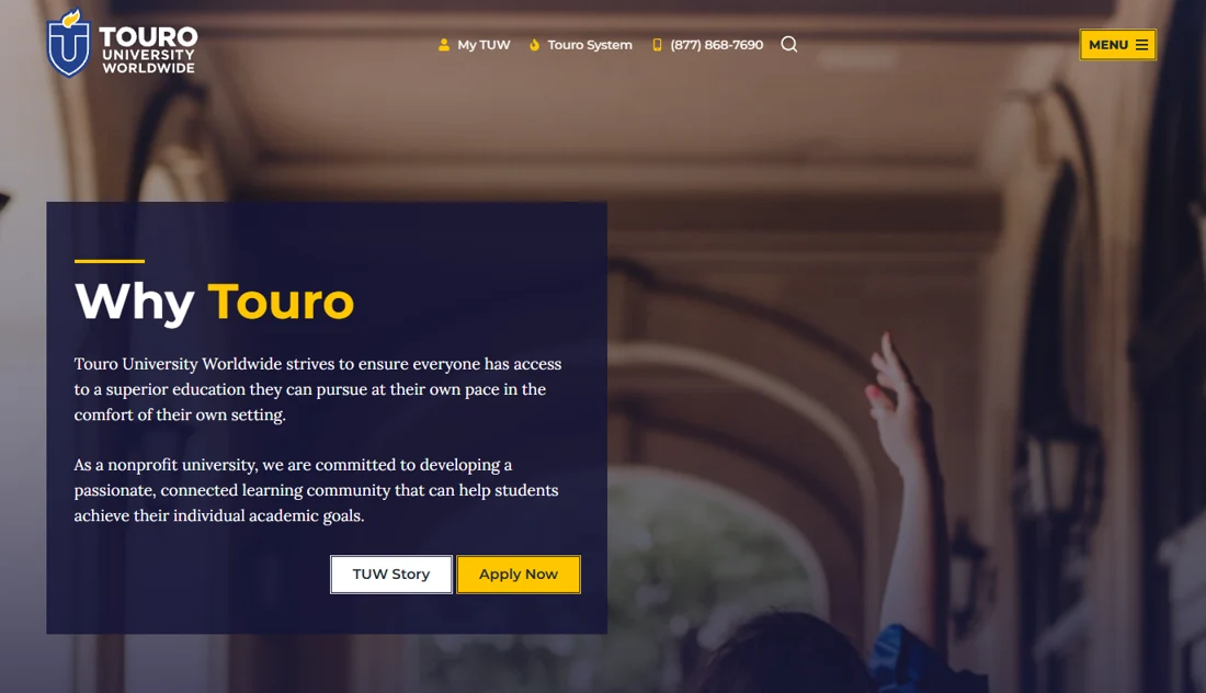 1. Touro University Worldwide - Online Master of Arts in Marriage and Family Therapy