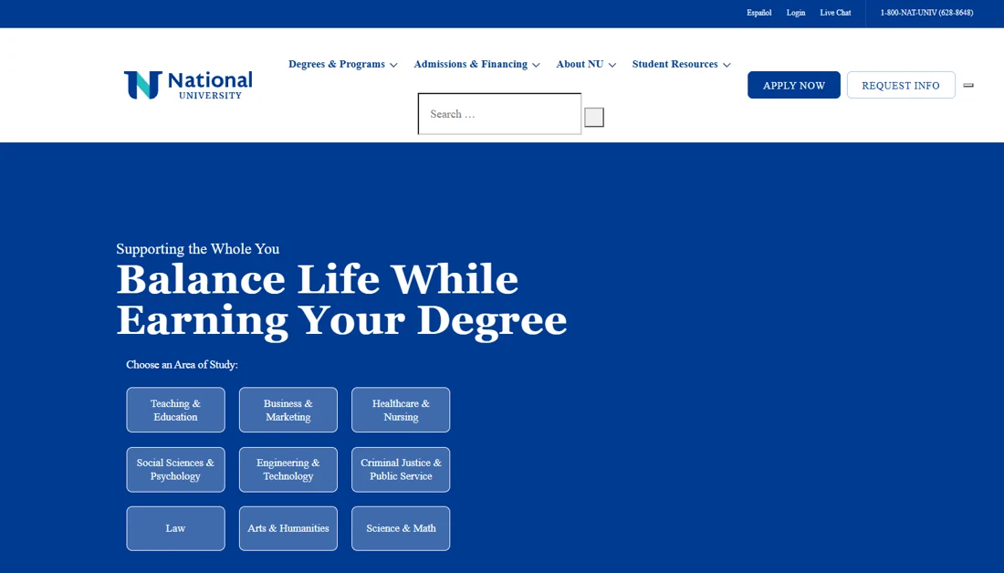 4. National University - M.A. in Counseling Psychology, California MFT
