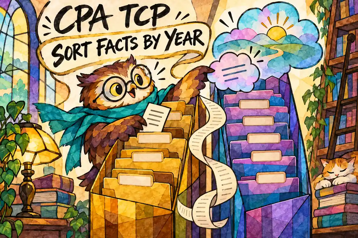 CPA TCP Tax Planning Simulations: Organize Facts by Year (2027 Prep)