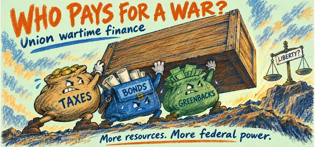 CLEP U.S. History I 101: Wartime Government, Economy, and Dissent — approved existing illustration.
