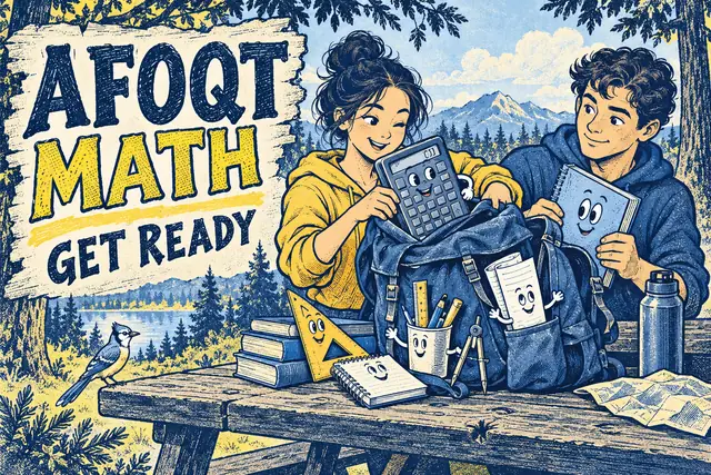 AFOQT MATH GET READY — original handwritten comic illustration.