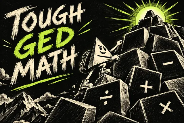 TOUGH GED MATH — scratchboard expedition with original handwritten lettering.