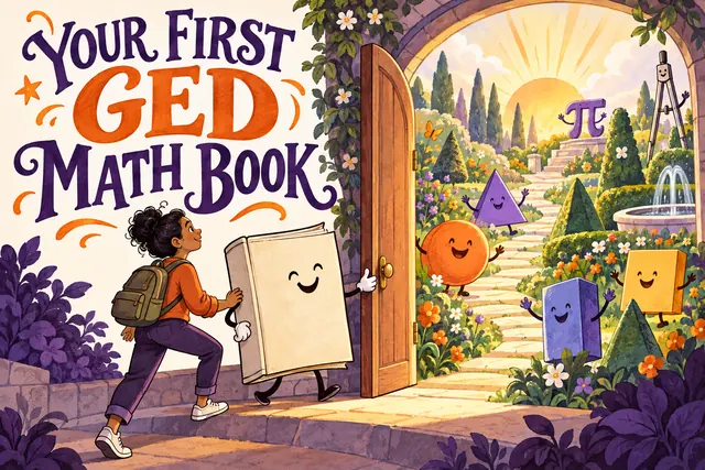 YOUR FIRST GED MATH BOOK — children-of-all-ages ink fable with original handwritten lettering.