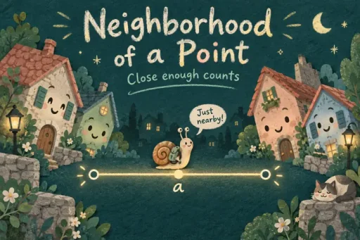 Chalk and paper collage comic of a snail at the center of an open number-line neighborhood