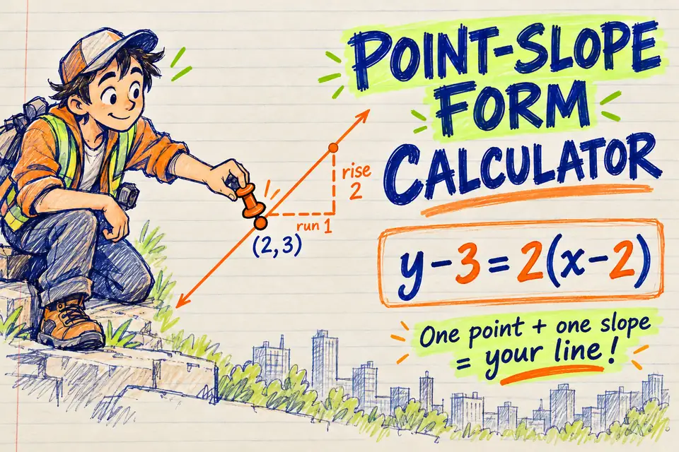 Point-Slope Form Calculator (From a Point and Slope or Two Points, with Steps)