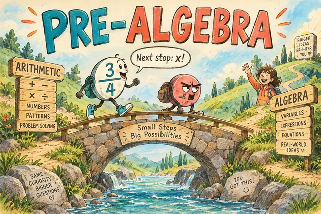 A fraction and a negative number cross a bridge from arithmetic to algebra.