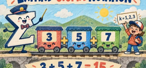 Sigma conductor with train cars showing 3 + 5 + 7 = 15