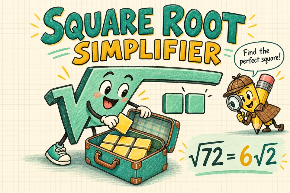 Square Root Simplifier (Simplest Radical Form, with Steps)